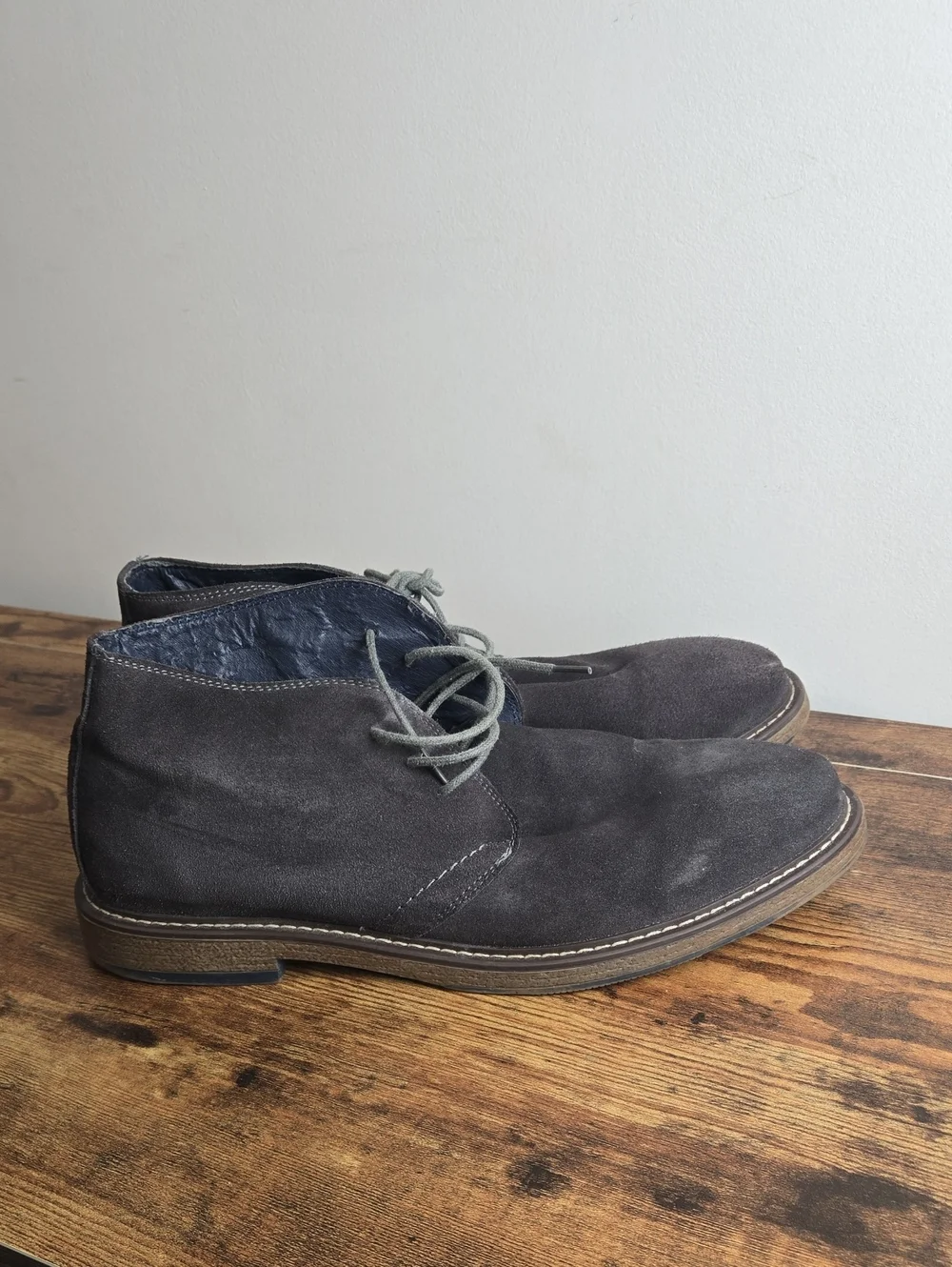 Joseph Abboud Men's Travis Suede Lace-Up Chukka Boots - Dark Gray Sz 13 Preppy